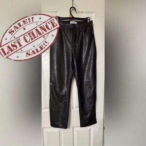 Abercrombie & Fitch Women’s 28 Black Leather High-Rise Pants